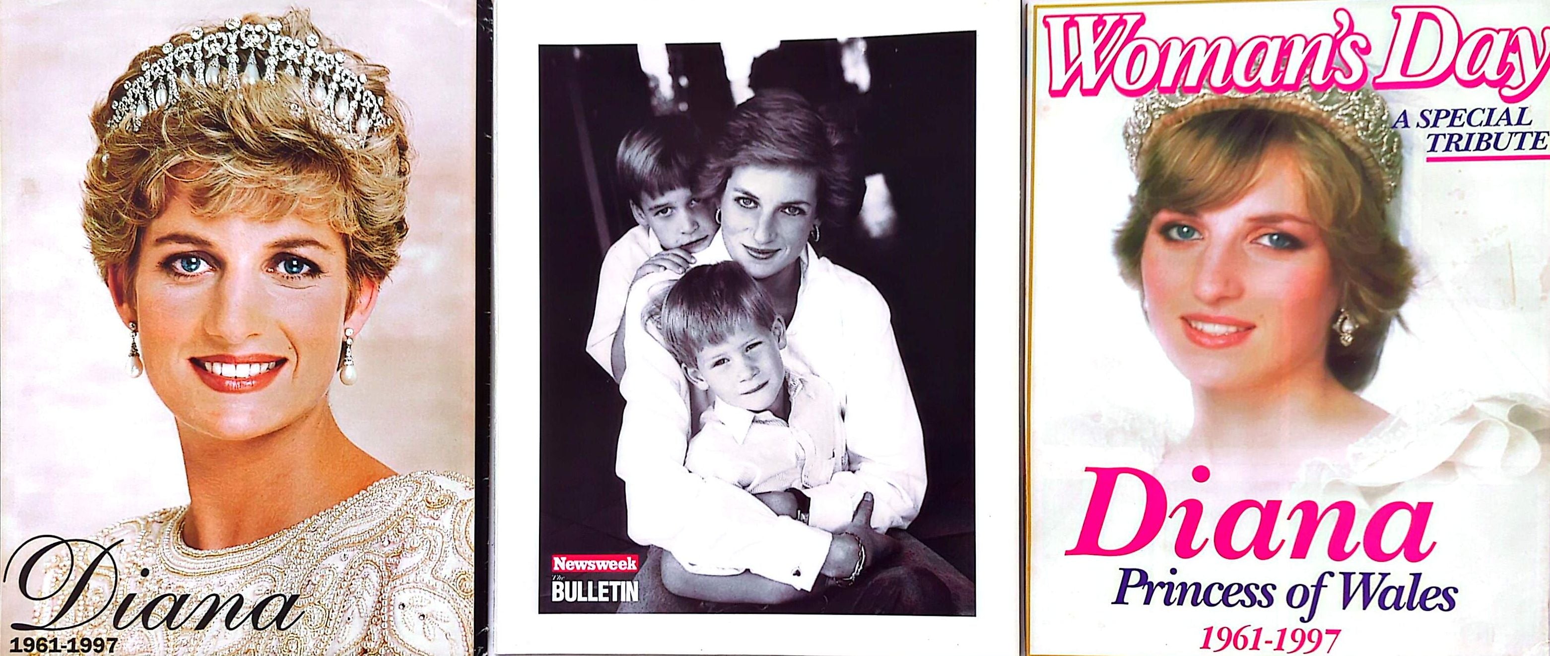 Diana Princess Of Wales - 3 x 1990s Commemorative/Tribute Magazines