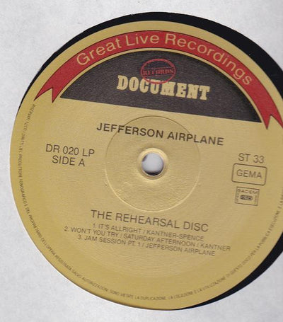 Jefferson Airplane - The Rehearsal Disc Vinyl LP (Used)