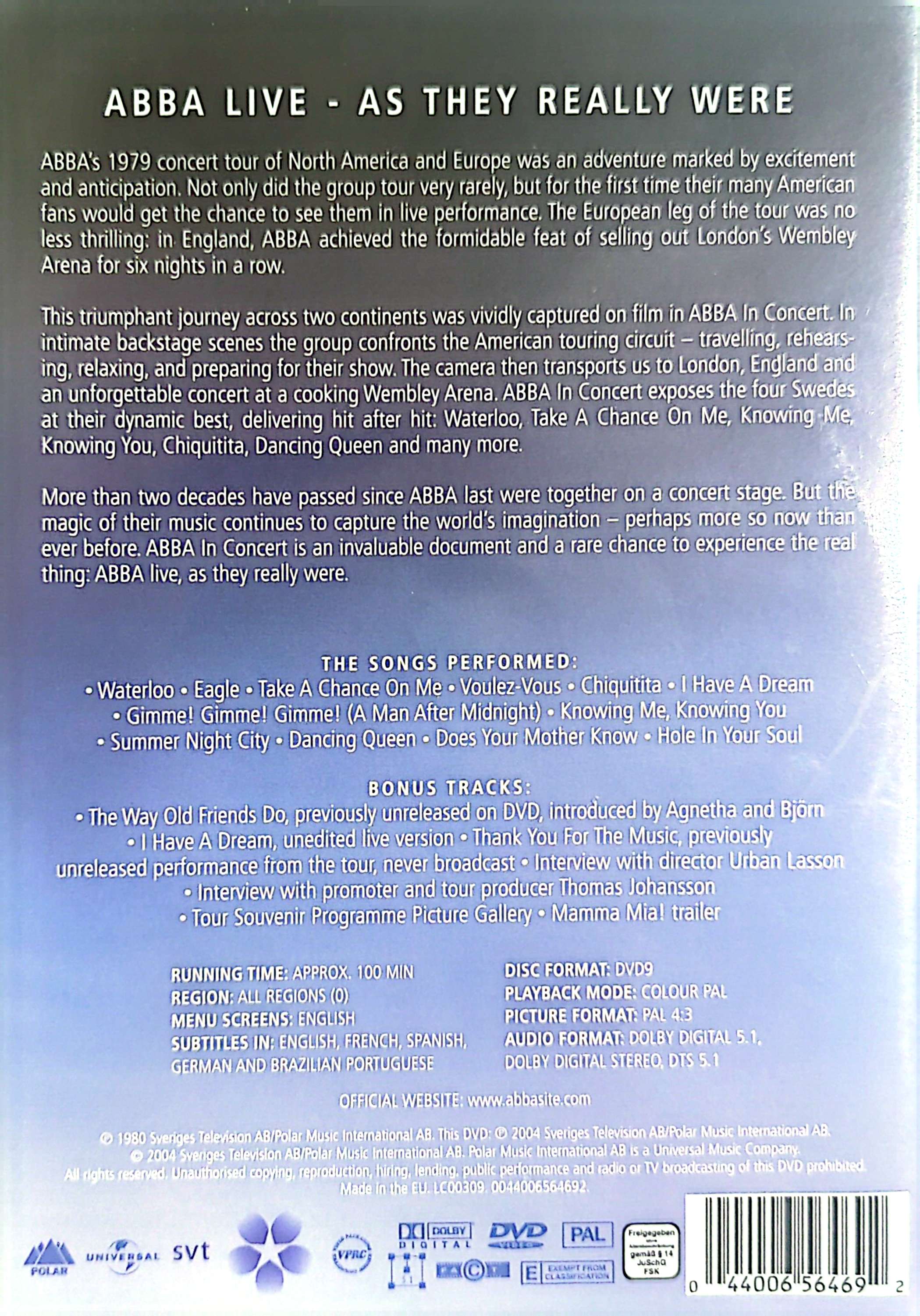 ABBA - Abba In Concert DVD