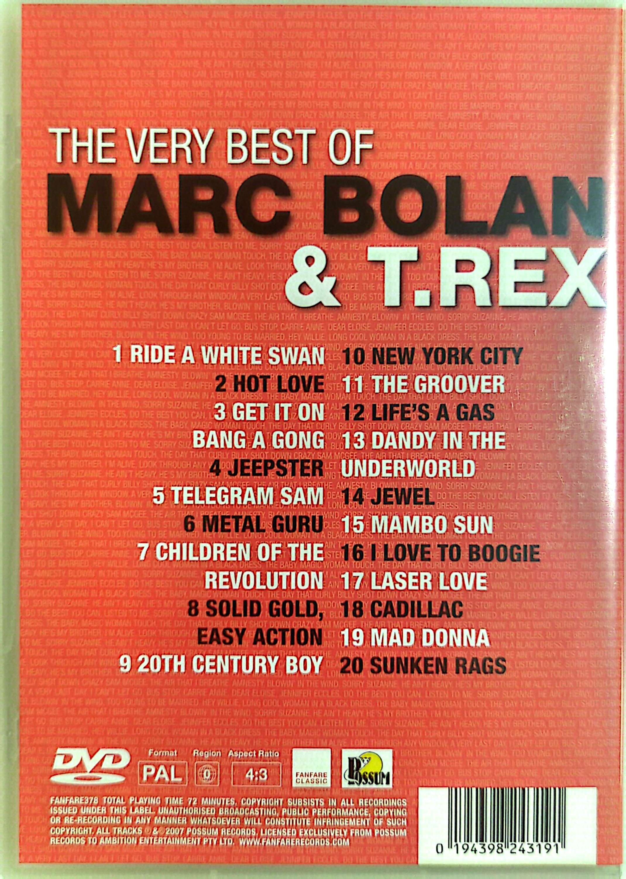 T-Rex - The Very Best Of Marc Bolan & T.Rex DVD