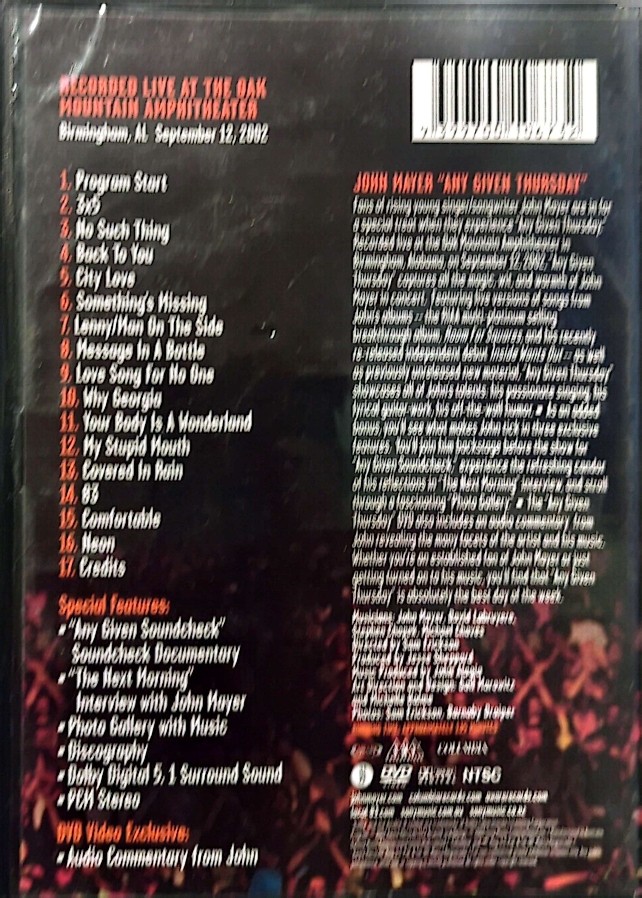 John Mayer - Any Given Thursday DVD