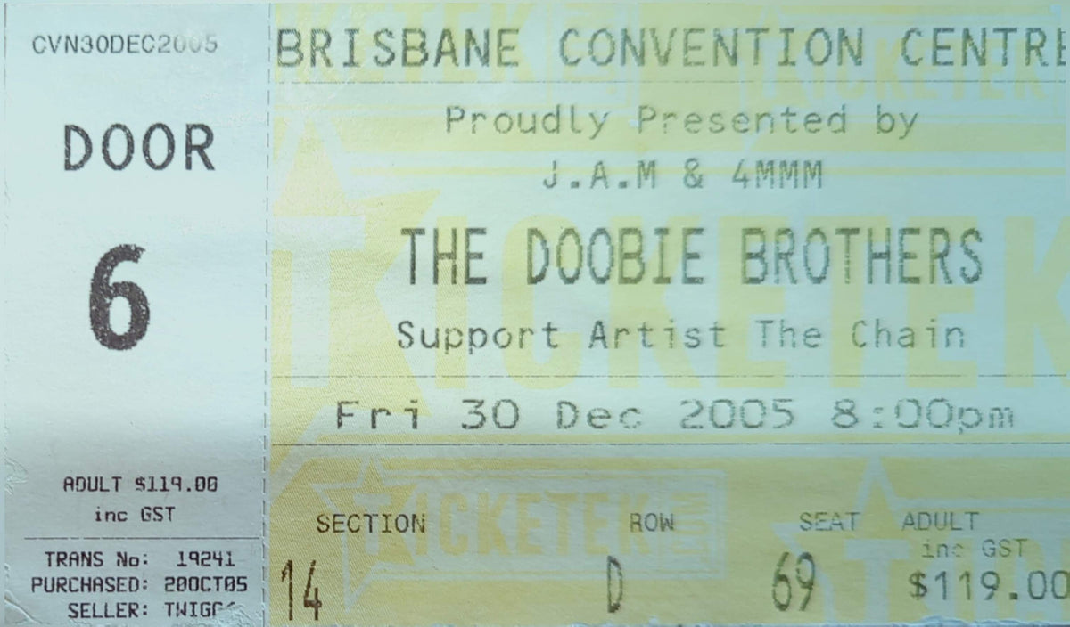 Doobie Brothers - 2005 Original Vintage Concert Ticket Seat #D69