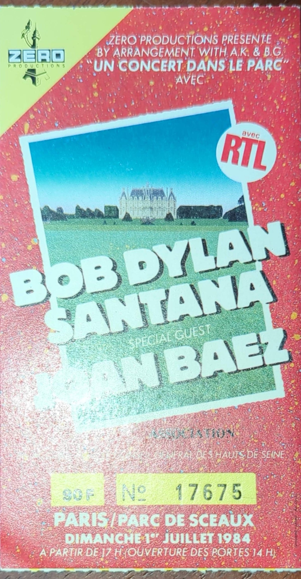 Bob Dylan - 1984 Original Vintage Concert Ticket Seat #90F