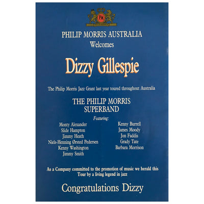 Dizzy Gillespie - Australian Tour 1987 Original Concert Tour Program