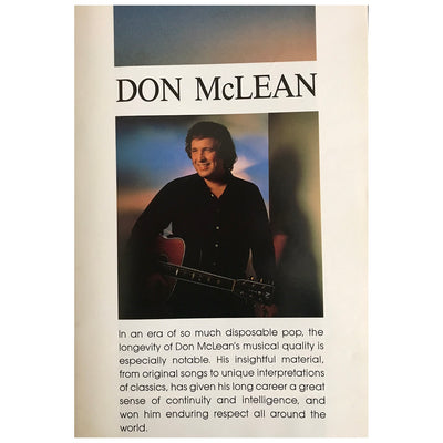 Don McLean - Circa 1990 Australia Original Concert Tour Program