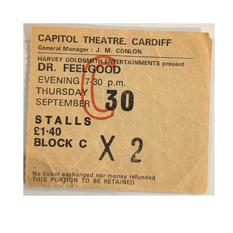 Dr Feelgood - 1976 Tour Original Vintage Concert Ticket