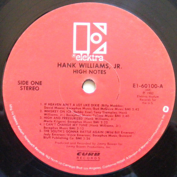 Hank Williams Jr. - High Notes Vinyl LP (Used)
