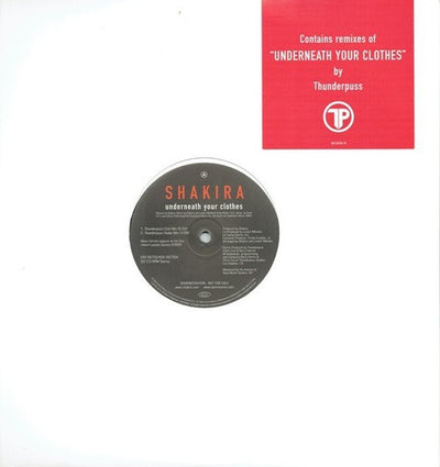 Shakira - Underneath Your Clothes (Thunderpuss Remixes) Promo 12" Vinyl Single (Used)