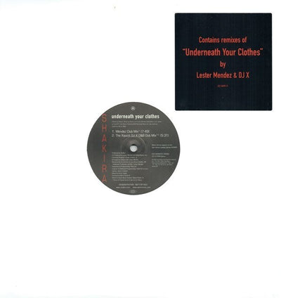 Shakira - Underneath Your Clothes (Lester Mendez & DJ X Remixes) 12" Vinyl Single (Used)