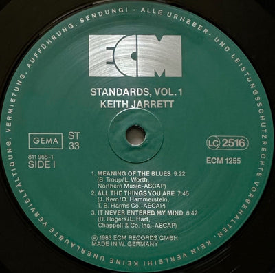 Keith Jarrett, Gary Peacock & Jack DeJohnette - Standards, Vol. 1 Vinyl LP (Used)