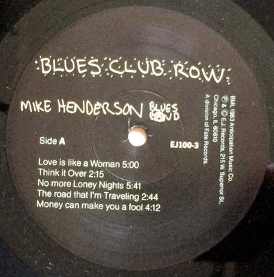 Mike Henderson Blues Band - Blues Club Row Vinyl LP (Used)