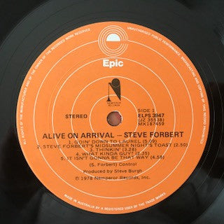 Steve Forbert - Alive On Arrival Vinyl LP (Used)