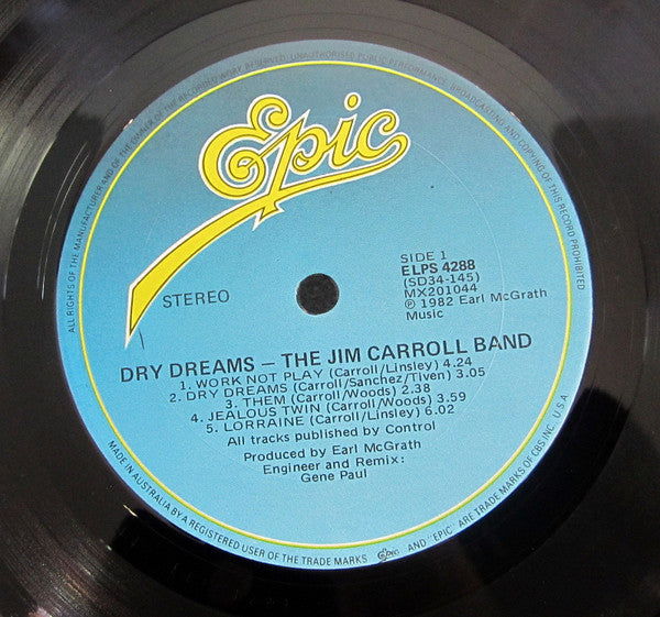 Jim Carroll Band - Dry Dreams Vinyl LP (Used)