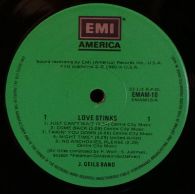 J. Geils Band - Love Stinks Vinyl LP (Used)