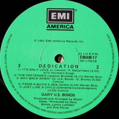 Gary U.S. Bonds - Dedication Vinyl LP (Used)