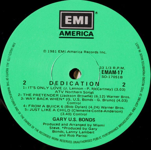 Gary U.S. Bonds - Dedication Vinyl LP (Used)