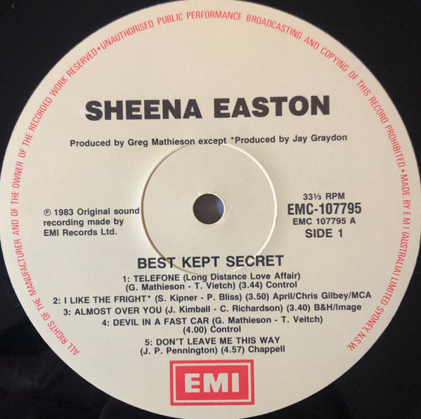 Sheena Easton - Best Kept Secret Vinyl LP (Used)