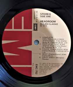 Allan Clarke - Headroom Vinyl LP (Used)