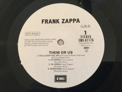 Frank Zappa - Them Or Us Promo Vinyl 2LP (Used)