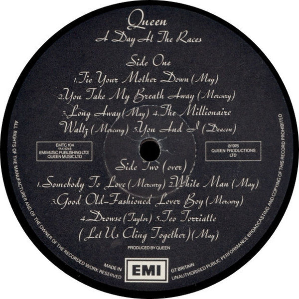 Queen - A Day At The Races UK Vinyl LP (Used)