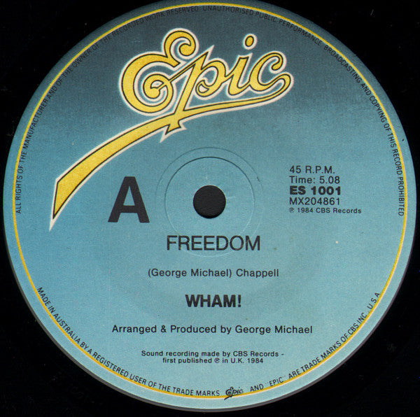Wham! - Freedom / Freedom (Instrumental) 7" Vinyl Single (Used)