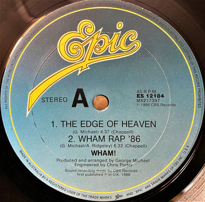 Wham! - The Edge Of Heaven 12" Vinyl Single (Used)