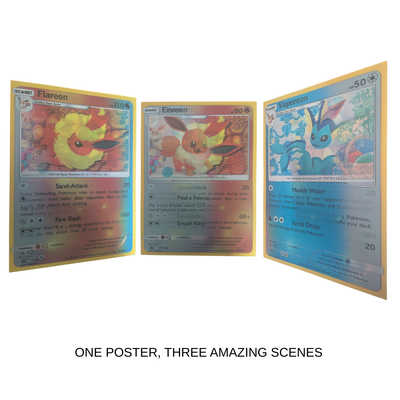 Various Pokemon Trading Cards - 3D Lenticular Poster