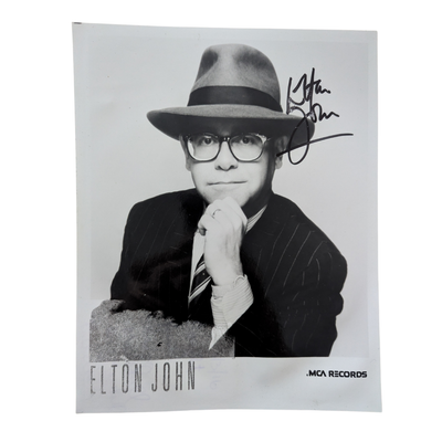 Elton John - Black & White Print Autographed [B]