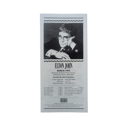 Elton John - Boondal Entertainment Centre 1993 Promotional Brochure