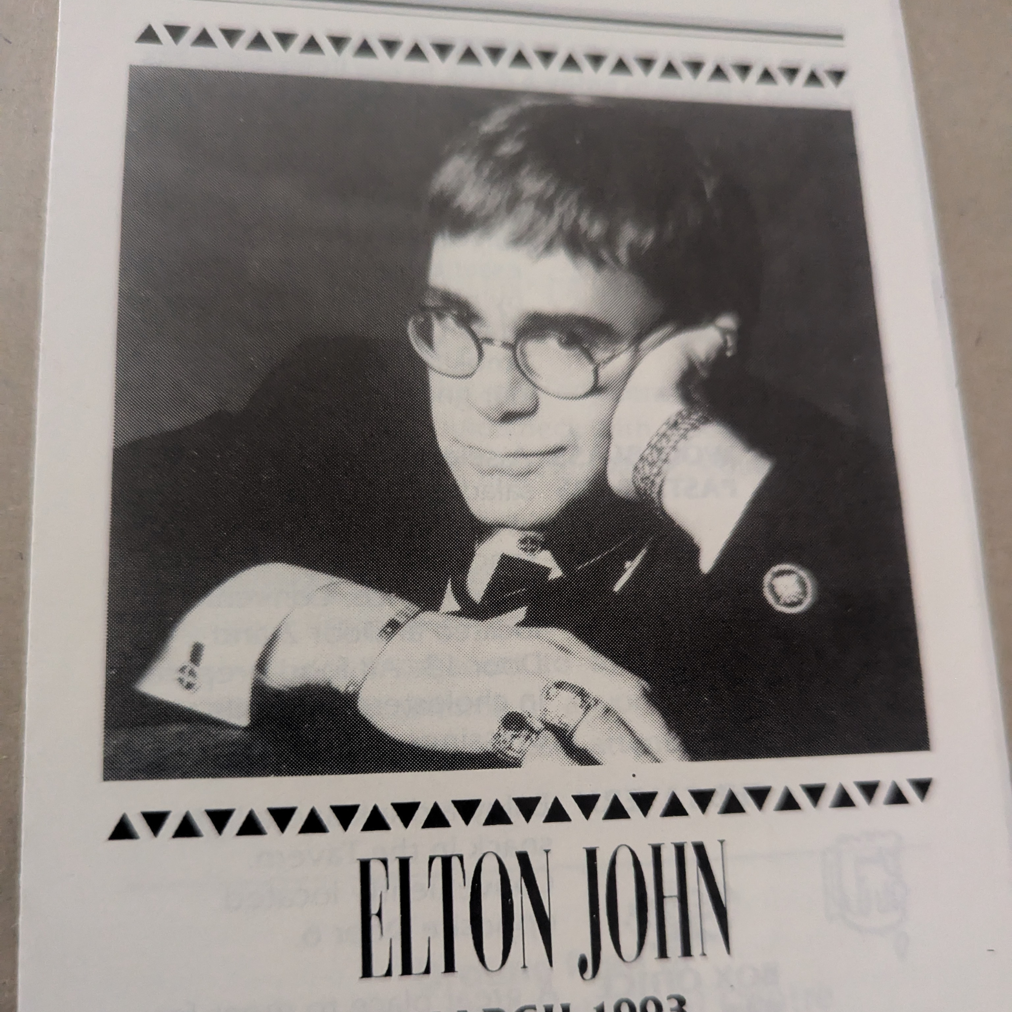 Elton John - Brisbane Entertainment Centre 1993 Promotional Brochure
