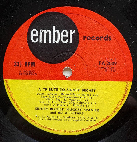 Sidney Bechet & Muggsy Spanier - A Tribute To Sidney Bechet Vinyl LP (Used)