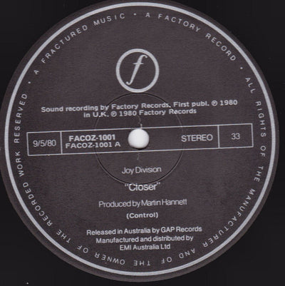 Joy Division - Closer (Pre-Final) Vinyl LP (Used)