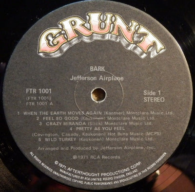 Jefferson Airplane - Bark Vinyl LP (Used)