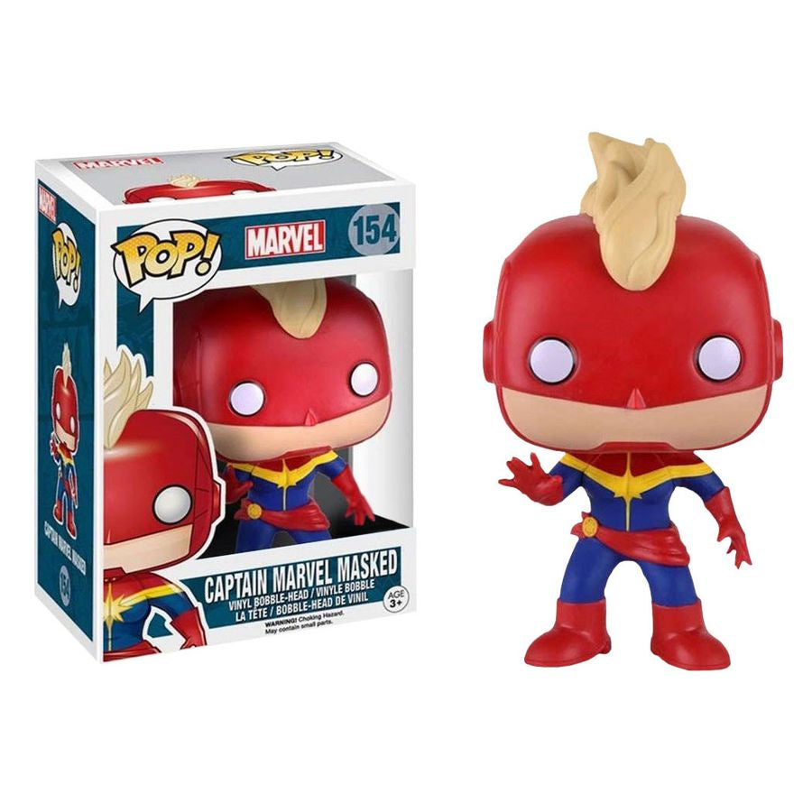 Marvel Comics - Captain Marvel Masked Collectable Pop! Vinyl #154 (Used)