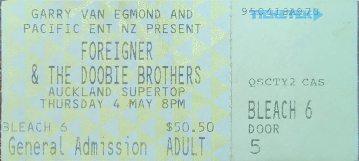 Foreigner & Doobie Brothers - 1995 Original Vintage Concert Ticket