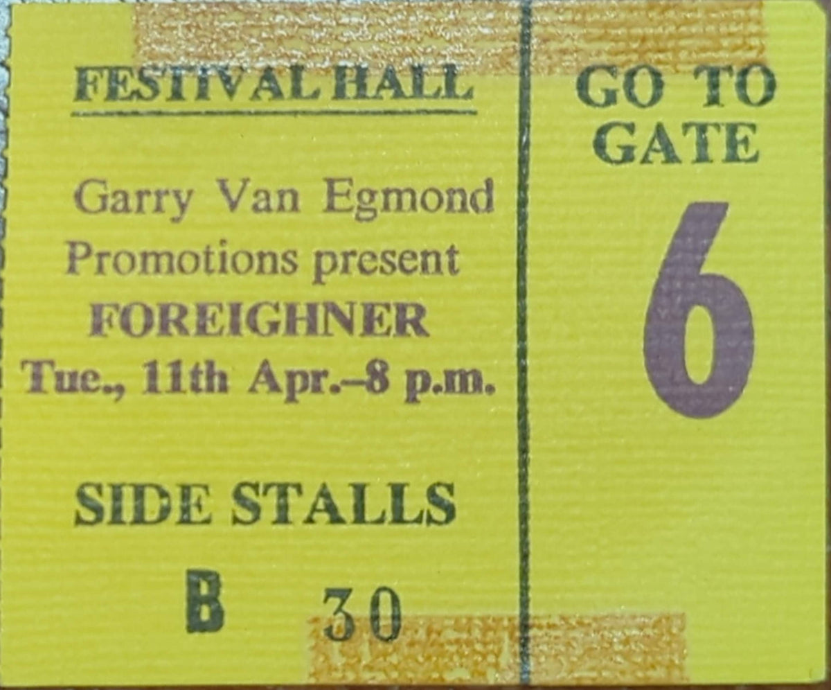 Foreigner - 1978 Original Vintage Concert Ticket Seat #B30