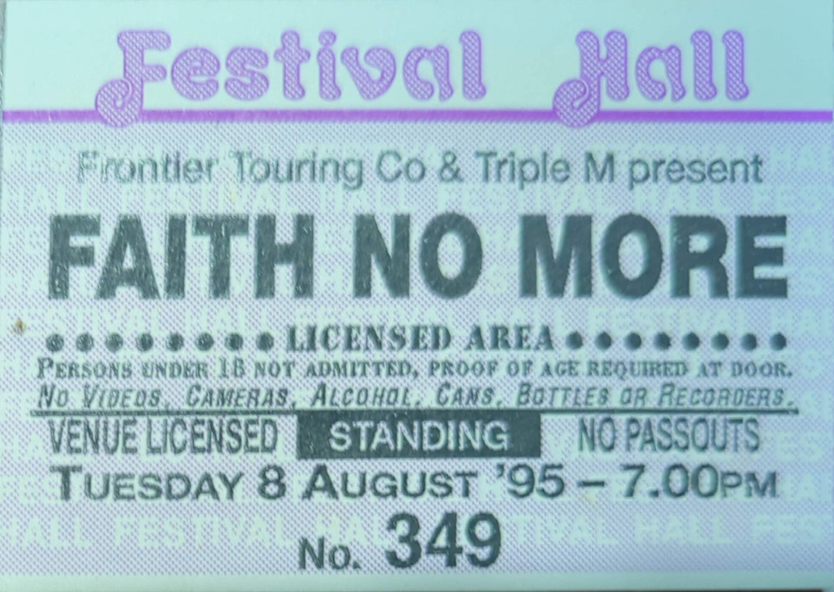 Faith No More - 1995 Original Vintage Concert Ticket Seat #349