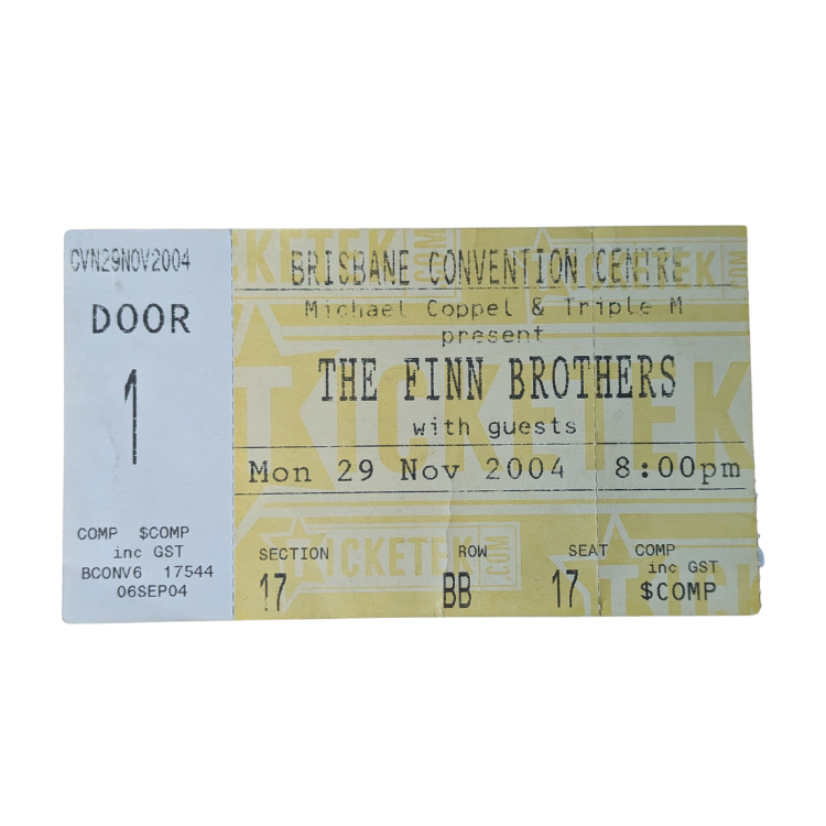 The Finn Brothers - Everyone Is Here Tour 2004 Original Vintage Concert Ticket