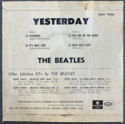 Beatles – Yesterday 7" EP Vinyl (Used)