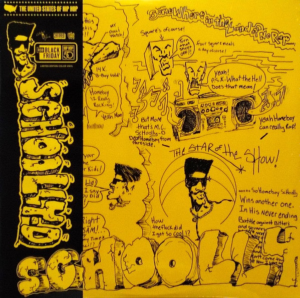 Schoolly-D - Schoolly-D RSD2023 Limited Edition Reissue Yellow/Black Splatter Coloured Vinyl LP (Used)