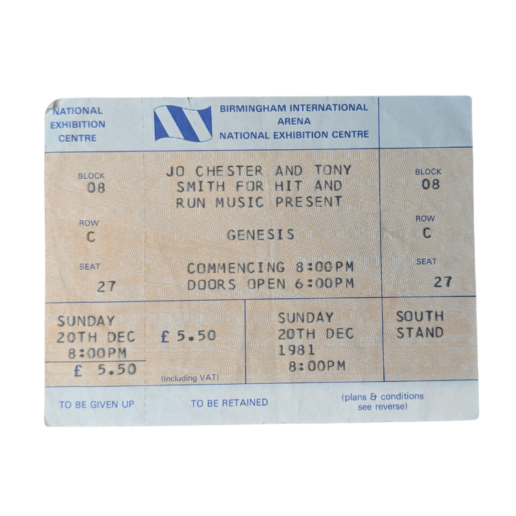 Genesis - Abacab Tour 1981 Original Vintage Concert Ticket Seat 27