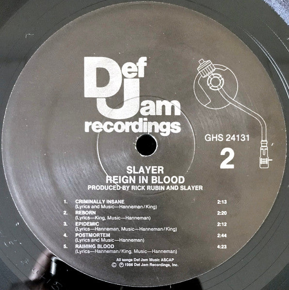 Slayer - Reign In Blood Vinyl LP (Used)