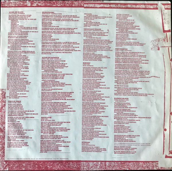 Slayer - Reign In Blood Vinyl LP (Used)