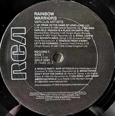 Various Artists - Greenpeace Rainbow Warriors Vinyl 2LP (Used)