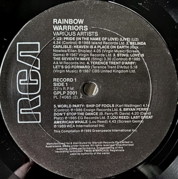 Various Artists - Greenpeace Rainbow Warriors Vinyl 2LP (Used)