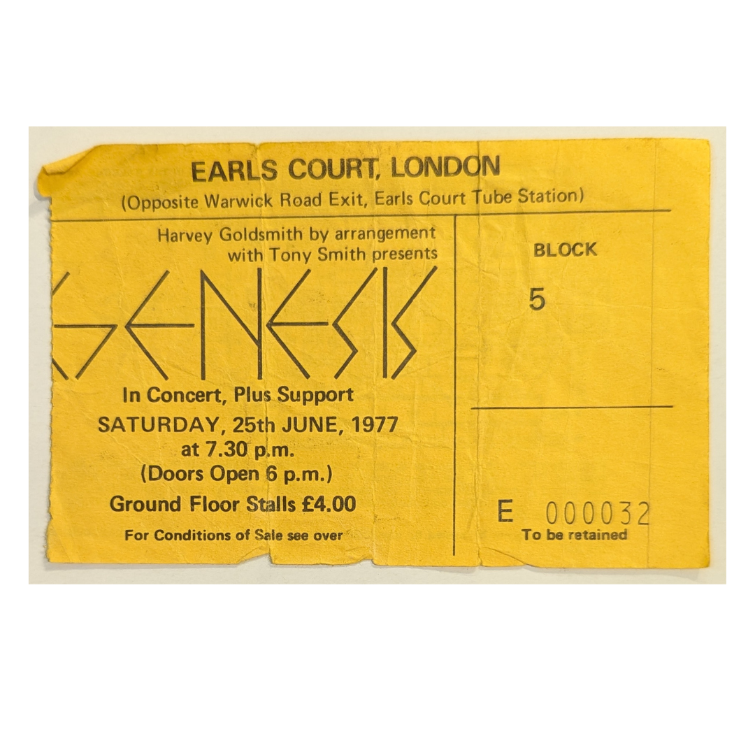 Genesis -Wind And Wuthering Tour 1977 Original Vintage Concert Ticket Number 000032