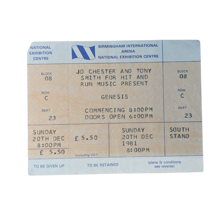 Genesis - Abacab Tour 1981 Original Vintage Concert Ticket Seat 23