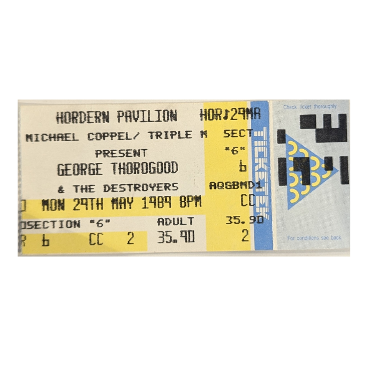 George Thorogood & The Destroyers - 1989 Tour Original Vintage Concert Ticket Seat 2