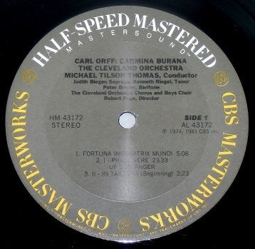 Orff - Carmina Burana Half-Speed Mastered Vinyl LP (Used)