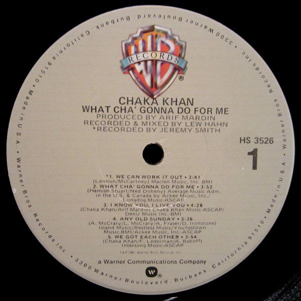 Chaka Khan - What Cha' Gonna Do For Me Vinyl LP (Used)